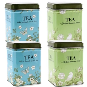 Vintage Retro Tee Aufbewahrung Caddy Dosen Quadratisch Metall Behälter 8cm & 10cm - Bild 1 von 27