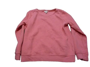 Ann Taylor Loft Womens Long Sleeve Blouse Pink Heavy Sweatshirt - Picture 1 of 3