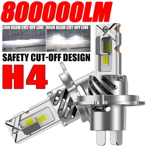 H4 Bi LED Bulbs for Car Headlight CANBUS Hi/Lo Beam Auto Front Lights 800000LM  - Foto 1 di 14