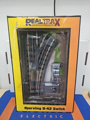 MTH 40-1043 O42 RealTrax Nickel Silver Right Hand Remote Switch Track NEW - Image 1 of 4