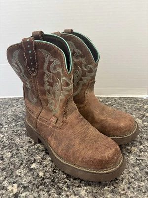 Botas de cuero occidentales Justin Gypsy L9606 para mujer azul/marrón talla 6,5B Foto 1 de 4
