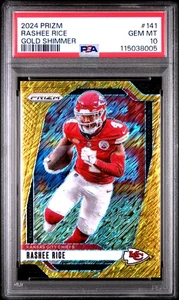 Arroz rashee Panini Prizm #141 Gold Shimmer PSA 10 2024 - Imagen 1 de 2