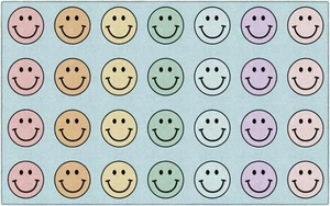 Schoolgirl Style Pastel Rainbow Smileys Criss-Cross Applesauce Educational Ar... - Picture 1 of 6