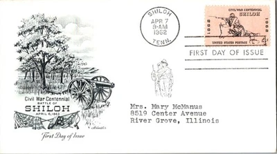 Vintage FDC Scott #1179 Artmaster Civil War Centennial Shiloh c1962 - Image 1 of 3
