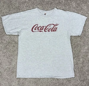 Camiseta De Colección Coca-Cola Gris Fruta del Telar L Logo Camiseta Envejecida Soda Pop Y2K - Imagen 1 de 7
