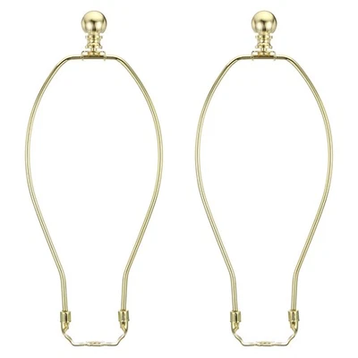 2 Set 11 Inch Lamp Harp Kit with Finial Lamp Shade Bracket Holder Gold Tone - Image 1 of 4