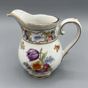 Miniature Porcelain Empress Creamer Dresden Flowers Schumann Germany 3 3/4" - Picture 1 of 7