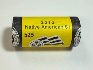 2010 P Uncirculated Sacagawea Golden Roll 25 Dollar Coins SEALED in US Mint Roll - Picture 1 of 2