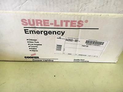 COOPER LIGHTING SURE LITES TW71R NIB WALL MOUNT CLEAR EXIT LED LIGHT SHELF "C8 - Image 1 of 4