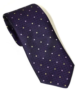 NEW NWOT Holland & Sherry Purple Weave w/Dots Pattern 100% Silk Tie 3.25 x 58 - Picture 1 of 4