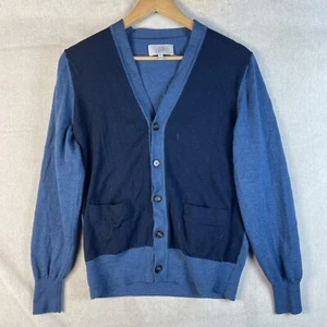 Jack Spade Bleecker Street NY Cardigan M Blue Button Up Sweater V Neck - Picture 1 of 6