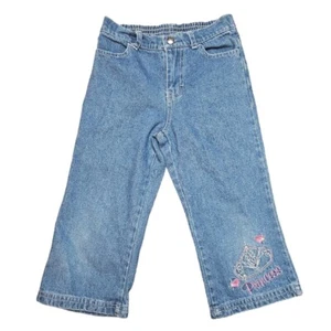 Disney Princess 6X Embroidered Crown Princess Denim Jeans - Picture 1 of 4