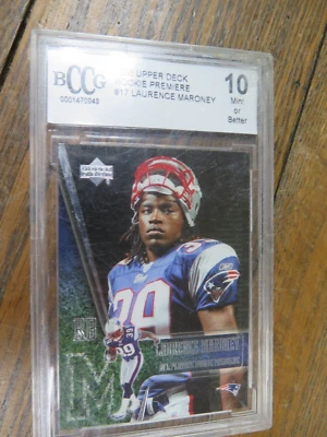Laurence Maroney 2006 Upper Deck ROOKIE Premiere BCCG 10 FOOTBALL CARD IN HARD - Image 1 of 4