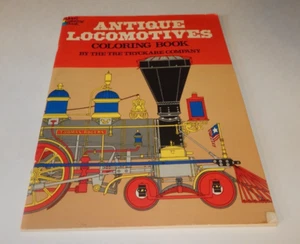 Vintage 1976 Antique Locomotives Coloring Book Locomotive History - Imagen 1 de 5