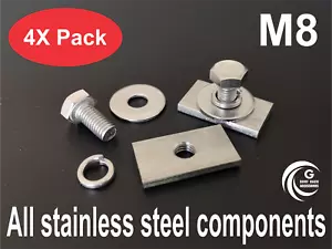 Fastener bolt kit for T & C Rhino Thule Yakima Pro Rola roof rack M8 X4 - Foto 1 di 4