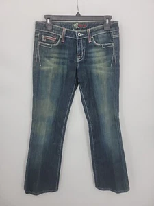 Miss Me Jeans Damen 27 Dark Wash Bestickte Tasche Blau Denim Western - Bild 1 von 11