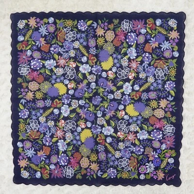 KENZO Azul Flor Algodón Bufanda Bufandas Bolsillo Cuadrado 18" X 18" N681 Foto 1 de 4