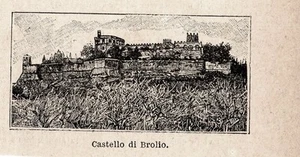 Stampa antica BROLIO piccola veduta Castiglion Fiorentino Arezzo 1896 Old Print - Picture 1 of 1
