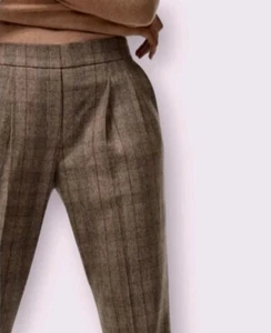 Aritza Babaton Cohen Damenhose Wolle Kaschmir kariert Plissee Größe 6 Hose - Bild 1 von 15