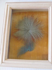 6 1/2"" x 8 1/2"" GERAHMTER ELCH HAAR TUFTING AUF BIRKENRINDE - Bild 1 von 3