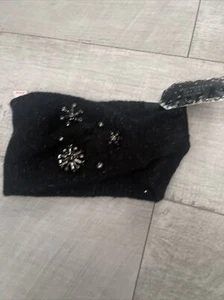 Victoria's Secret Headwrap/Stirnband BRANDNEU schwarz Strass Schneeflocke Glitzer - Bild 1 von 3