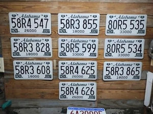 Lote de 10 etiquetas de matrícula de camión Alabama Exp 2005 58R4 547 - Imagen 1 de 1
