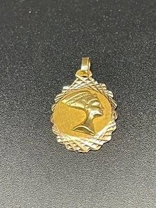 Exquisite 14K Rose Gold Nefertiti Pendant (Egyptian Hallmarks) - Picture 1 of 6