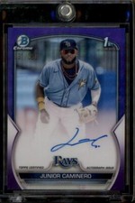 2023 Bowman Chrome Prospect Autographs Purple Junior Caminero RC Auto /250