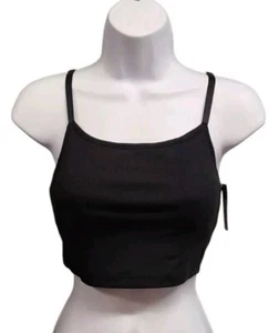 GAP GapBody Womens XS Black Logo Comfort Cropped Bralette Cami Cotton - Picture 1 of 7