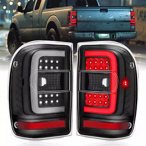 For Ford Ranger 2001-2011 Black Housing Clear Lens Tail Lights LED C Light Bar - Picture 1 of 21