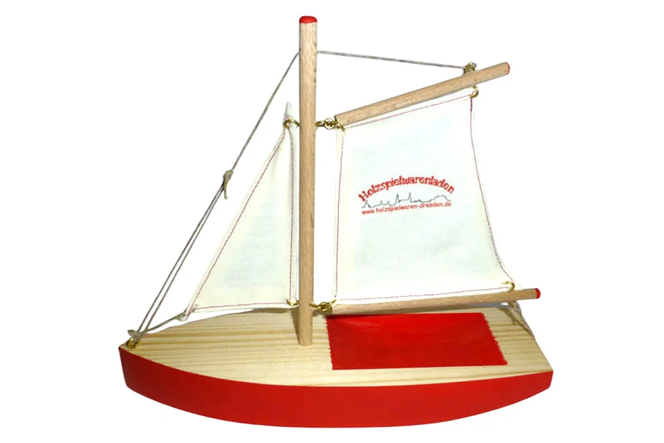 Ogas 2054 Segelschiff mit "holzspielwaren-dresden.de" Logo  Segelboot aus Holz - Bild 1 von 1