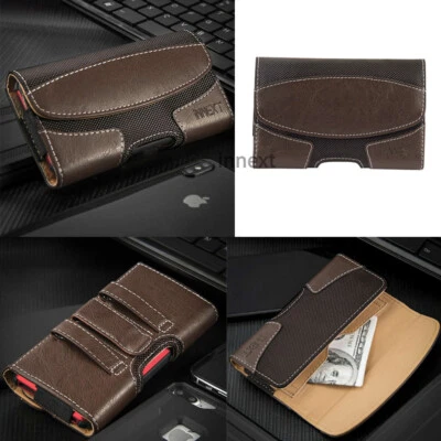 Universal Mobile Phone Leather Belt Holster Pouch Case Cover for Apple Samsung - Image 1 of 4