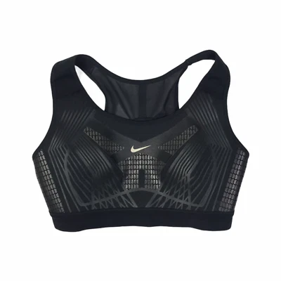 Nike Women’s Tech Pack Tight Support Bra Size XS Black Chrome AQ0152 010 - Image 1 of 4