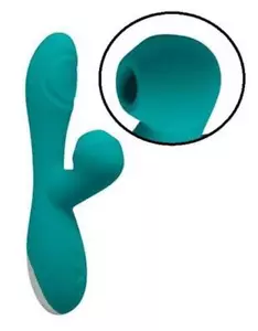 Vibratore vaginale rabbit dildo vibrante con succhia clitoride fallo in silicone - Imagen 1 de 7