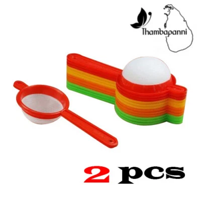 2Pcs Fine Tea STRAINER kitchen Sieve PLASTIC Mesh Scoop Filter Coffee Juice Food - Image 1 of 4