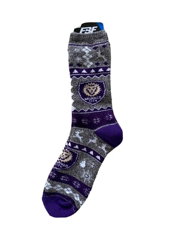 NEW Orlando City MLS Soccer Club SC Logo Pair of Christmas Sweater Socks by FBF Cover