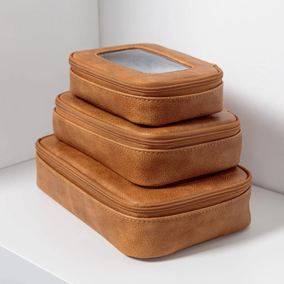 THIRTY ONE CLEAR CASE TRIO  Caramel Distressed Pebble Brand New - Image 1 of 1