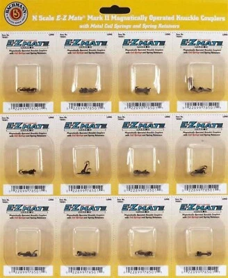 N Scale 12 pr. Magnetically Operated Knuckle Couplers Bachmann E-Z Mate 78501 - Image 1 of 2