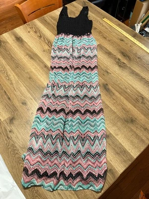 Vestido Lily Rose, Para Mujer Talla Pequeña, Rosa Verde Blanco Negro Espiga Maxi Foto 1 de 4