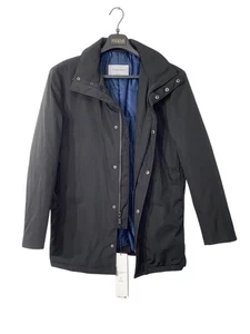 Calvin Klein Mens Slim Fit Parka Coat 40S Black Solid - Picture 1 of 2