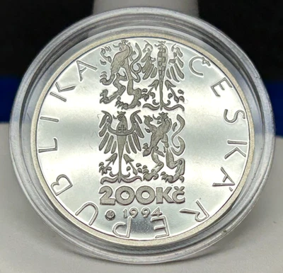 1994 Chech Republic "Tram in Brno" 200 Korun Proof Silver Coin - Rare Find - Image 1 of 2