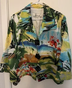 Chaqueta Caroline Rose Lino Multicolor Botón Talla L. (A) - Imagen 1 de 6