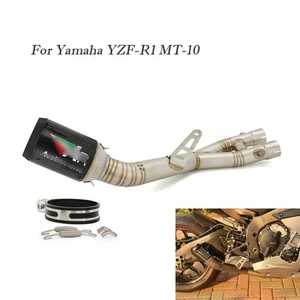 For Yamaha YZF-R1 2015-2023 Exhaust Mid Link Pipe Carbon Fiber Muffler Tips - Picture 1 of 11