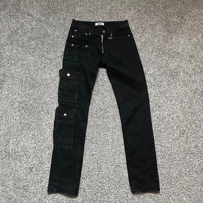 Pantalones de mezclilla ajustados para acné talla 30W M negros bolsillos grunge rock retro Foto 1 de 4