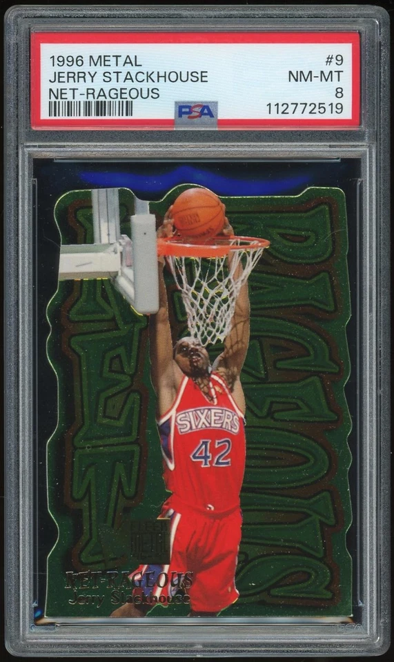 1996/97 Metal Net-Rageous #9 Jerry Stackhouse PSA 8 *2519 - Image 1 of 2