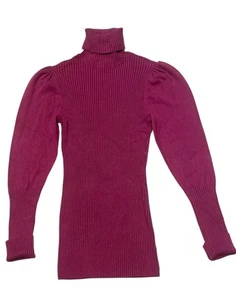 Neu mit Etikett Worthington Small Deep Orchid gerippter Langarm-Rollkragen Stretch - Bild 1 von 8