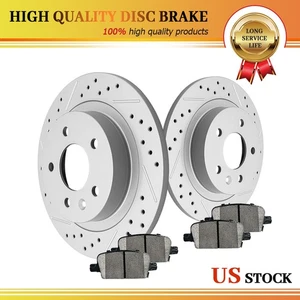 Rear Drilled Disc Rotors Ceramic Brake Pads Kit for 2016 - 2022 Chevrolet Malibu - Bild 1 von 9