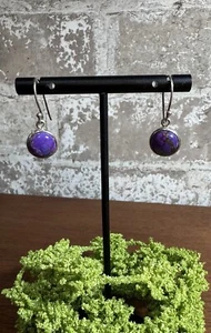 Sterling Silver Sugilite Drop Dangle Earrings #29A - Picture 1 of 3