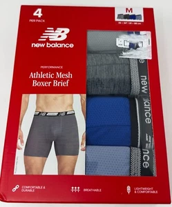Paquete de 4 calzoncillos boxer de malla atlética de rendimiento New Balance para hombre M 32-34" - Imagen 1 de 3