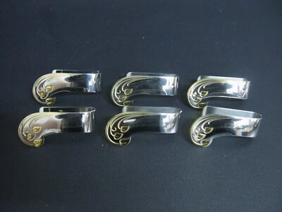 WMF Impression mit Goldapplikation Satz Serviettenhalter 6 Personen Cromargan  - Imagem 1 de 4